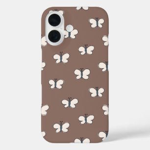 Aesthetic Cottagecore Butterfly Cocoa Brown iPhone 16 Case