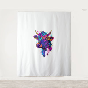 Aesthetic Cow Graphic Cute Cow Women Girls _1 Tapestry