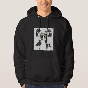Aesthetic Cow Print Bow Cow Print black and white Hoodie