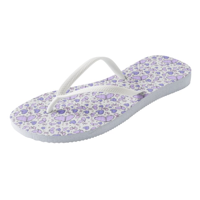 Aesthetic Cute Violet Butterfly  Jandals (Angled)