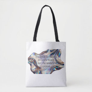 Aesthetic Cute; Worth In Gods Word Christian Gift Tote Bag