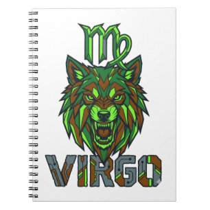 Aesthetic Cyberpunk Techwear Virgo Zodiac Notebook