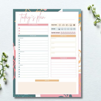Aesthetic Daily To Do List Planner Undated Notepad