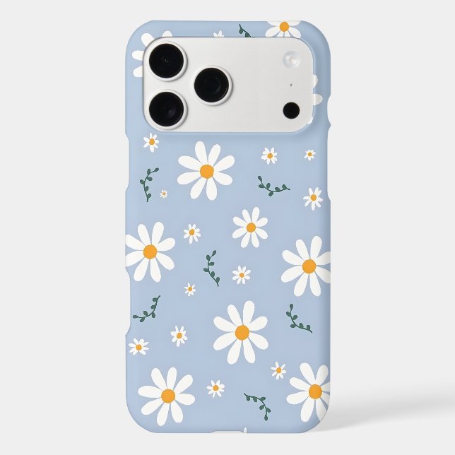 Aesthetic Daisy Floral Pattern Baby Blue Trendy (Back)