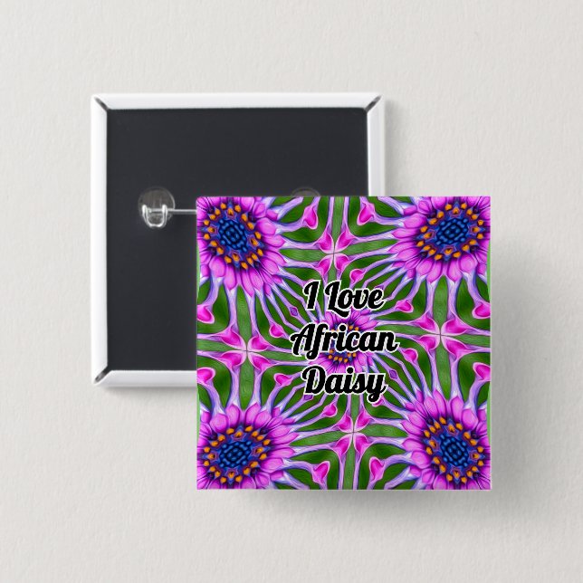 Aesthetic Daisy Pattern 15 Cm Square Badge (Front & Back)