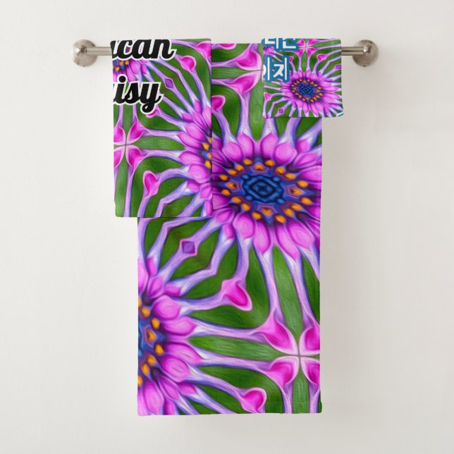 Aesthetic Daisy Pattern Bath Towel Set (Insitu)