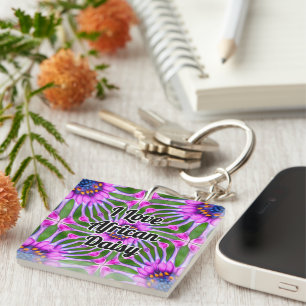 Aesthetic Daisy Pattern Key Ring