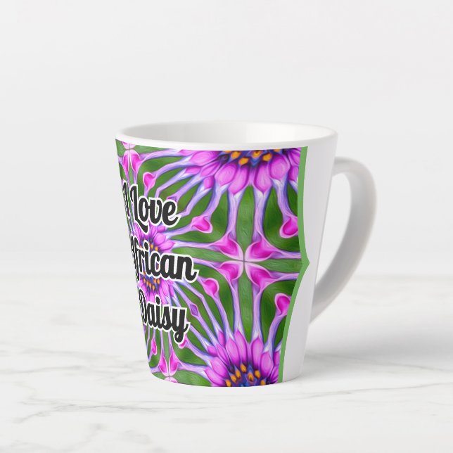 Aesthetic Daisy Pattern Latte Mug (Right Angle)