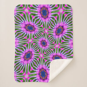 Aesthetic Daisy Pattern Sherpa Blanket