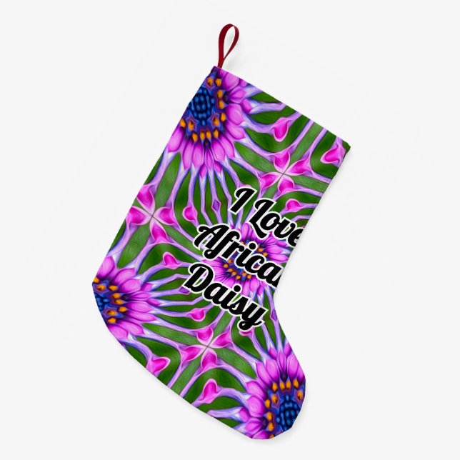 Aesthetic Daisy Pattern Small Christmas Stocking (Front (Hanging))