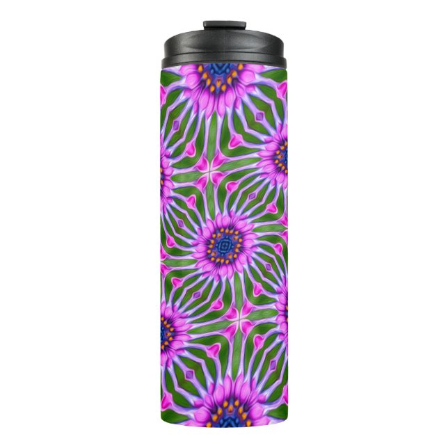 Aesthetic Daisy Pattern Thermal Tumbler (Front)