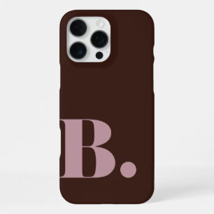 Aesthetic Dark Brown Dusty Rose Minimalist Letter  iPhone 16 Pro Max Case