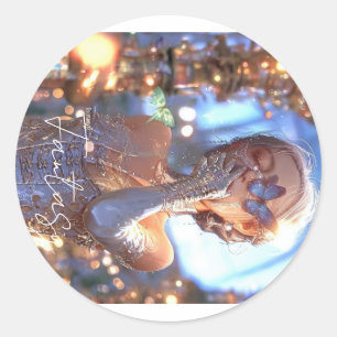 Aesthetic / Dark Fantasy Girl Classic Round Sticker