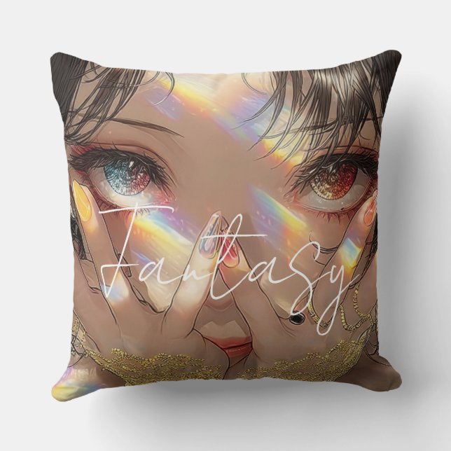 Aesthetic / Dark Fantasy Girl Cushion (Back)