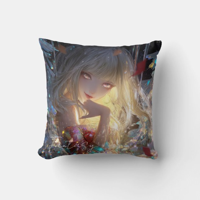 Aesthetic / Dark Fantasy Girl Cushion (Front)