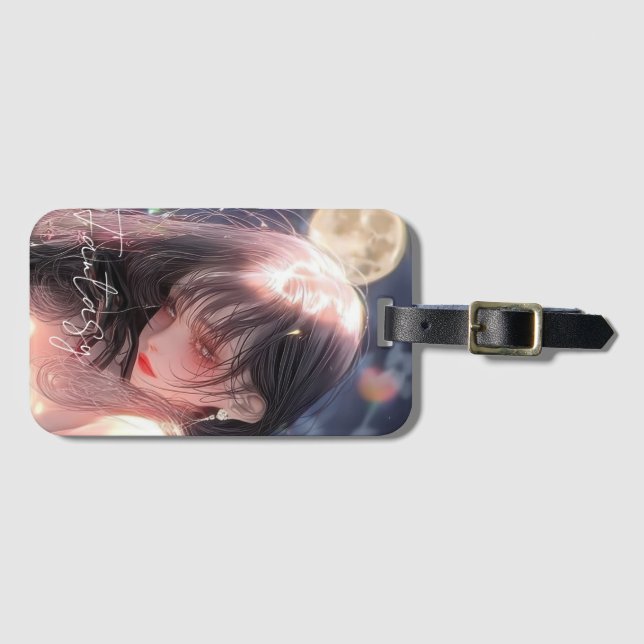Aesthetic / Dark Fantasy Girl Luggage Tag (Front Horizontal)
