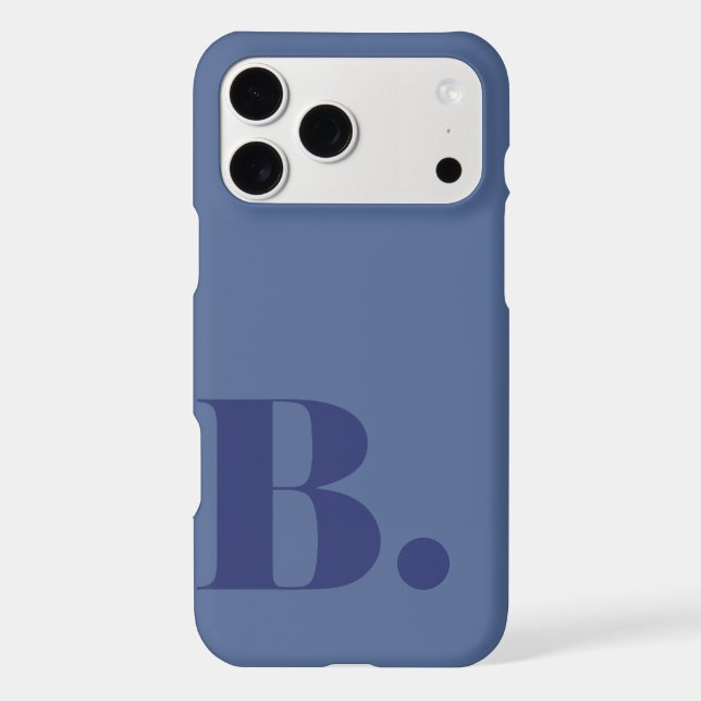Aesthetic Denim Blue Minimalist Initial Letter B (Back)