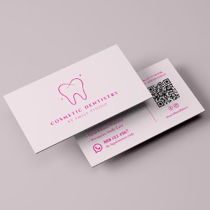 Aesthetic Dentist Pink Cosmetic Dental Clinic Business Card