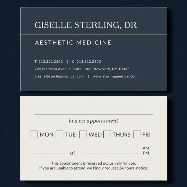Aesthetic Doctor Office Appointment Reminder Business Card (Creator Uploaded)