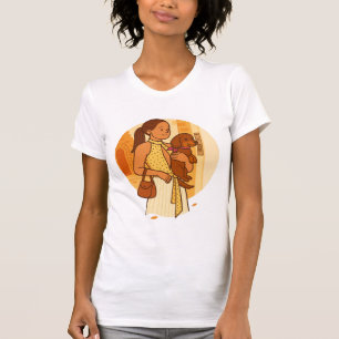 Aesthetic Dog Mom Holding Puppy Illustration T-Shirt
