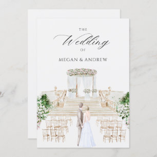 Aesthetic elegant wedding watercolor invitation