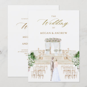 Aesthetic elegant wedding watercolor invitation