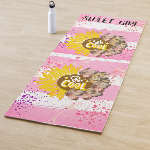 aesthetic ephemeral pink design yoga mat