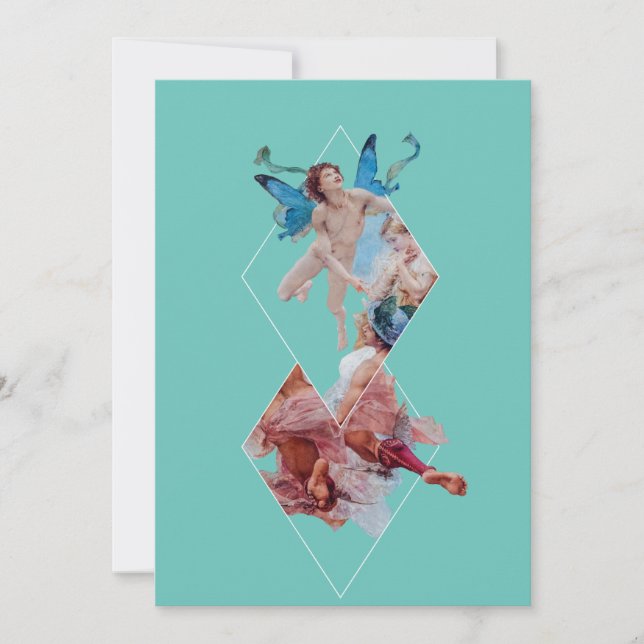 aesthetic fairy angels retro hipster invitation (Front)