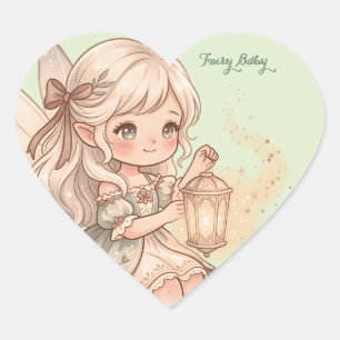 Aesthetic Fairy Baby Sage Gold Girl Heart Sticker