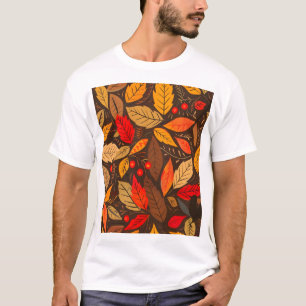 Aesthetic Fall Leaf Pattern T-Shirt