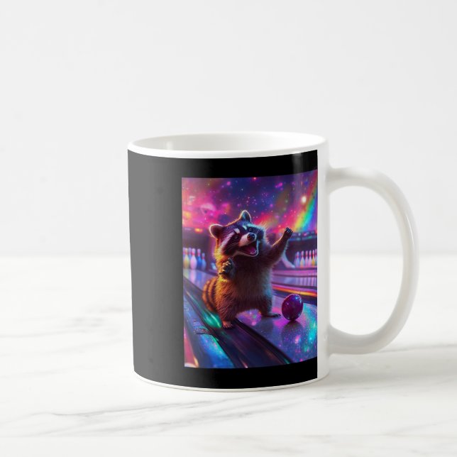 Aesthetic Fantasycore Racoon Bowling Funny  Coffee Mug (Right)