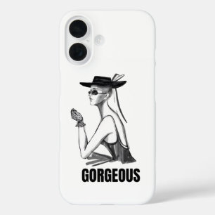 Aesthetic Fashion Girl iPhone Case Black & White