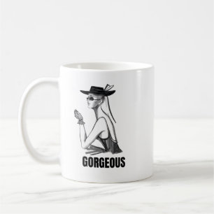 Aesthetic Fashion Girl Mug Black & White Gorgeou