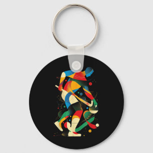Aesthetic Field Hockey Player On Athletic Field Ho Key Ring
