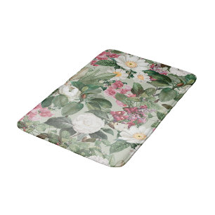 Aesthetic floral  bath mat