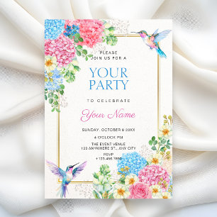 Aesthetic floral bird invitation