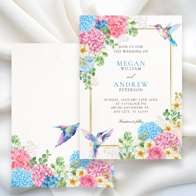 Aesthetic floral bird wedding invitation (Creator Uploaded)