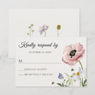Aesthetic floral bloom RSVP card