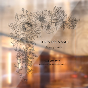 Aesthetic Floral Border Beauty Salon Business Name