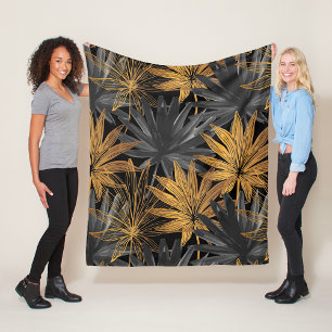 Aesthetic floral fleece blanket
