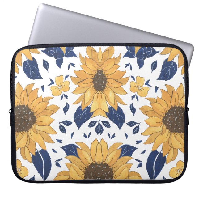 Aesthetic Floral Flower Pattern  Laptop Sleeve (Front)