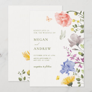 Aesthetic floral garden wedding invitation