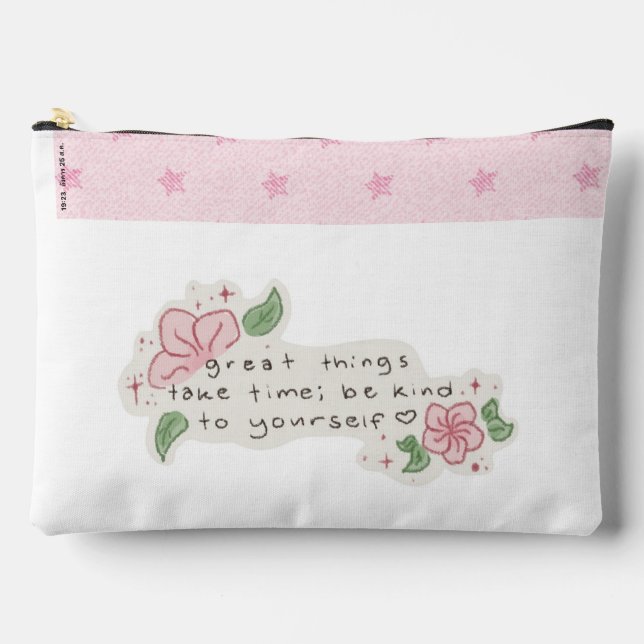 Aesthetic Floral Inspiration Zipper Pouch Makeup B (Front)