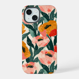 Aesthetic Floral Iphone 15 Tough Case