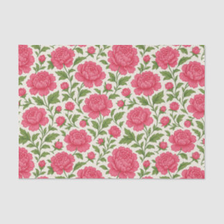 Aesthetic Floral Lush Pink Peonies Tissue Paper
