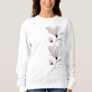 Aesthetic Floral Minimal Botanical PulloverT-Shirt Sweatshirt