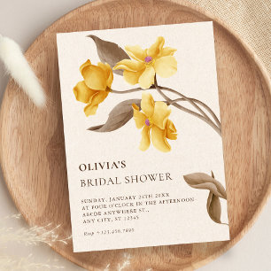 Aesthetic floral minimalist elegant bridal shower invitation