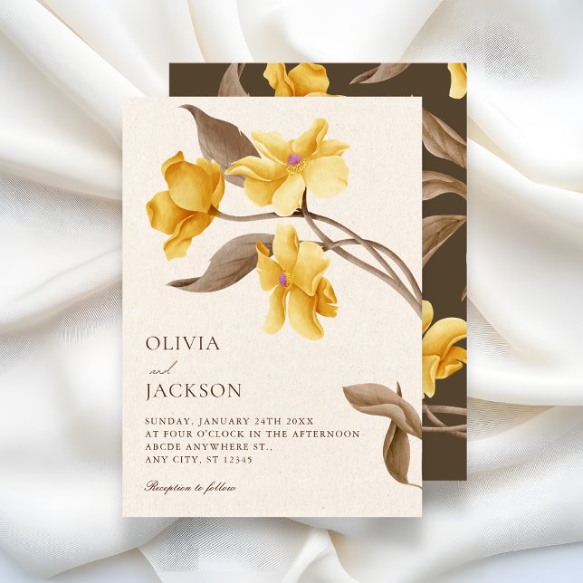 Aesthetic floral minimalist elegant wedding invitation (Creator Uploaded)