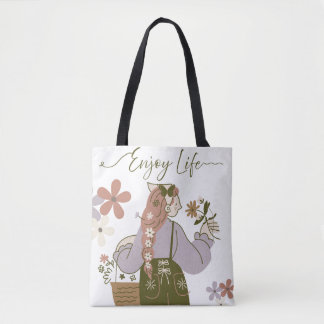Aesthetic Floral Nature Lover Shoulder Tote Bag