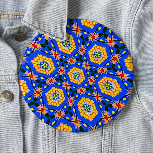 Aesthetic Floral Pattern 6 Cm Round Badge (In Situ)